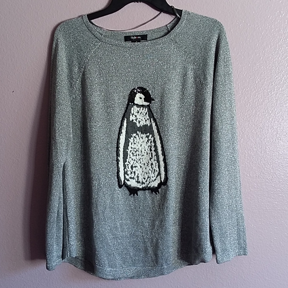 Style & Co. Women's Long Sleeve Penguin knit - Picture 4 of 7